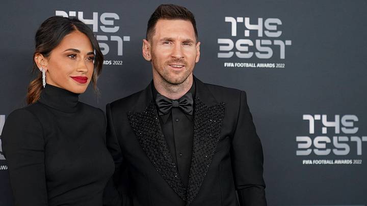 Lionel Messi and his wife Antonela Roccuzzo attend a red carpet event. Lionel Messi and his wife Antonela Roccuzzo attend a red carpet event.