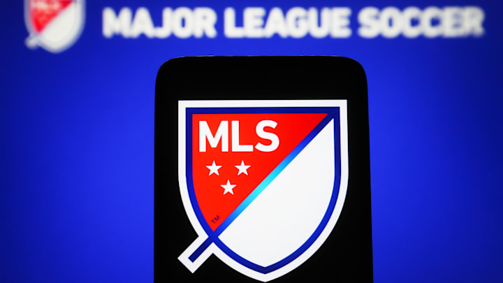 In this photo illustration, Major League Soccer (MLS) logo...