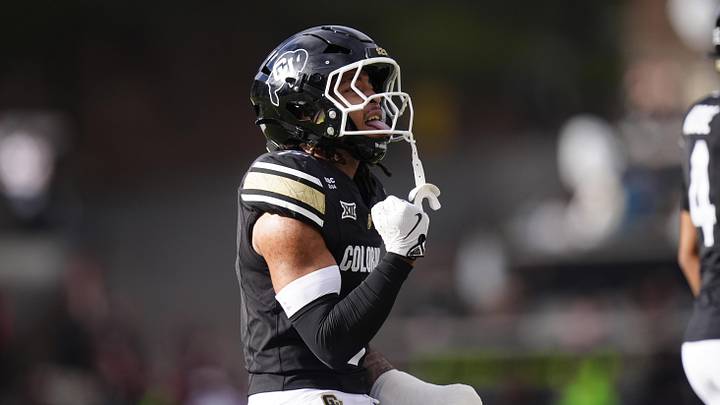 Colorado Buffaloes defensive back Tawfiq Byard (7) celebrates his interception in the fourth quarter against the Iowa State Cyclones at Folsom Field. Colorado Buffaloes defensive back Tawfiq Byard (7) celebrates his interception in the fourth quarter against the Iowa State Cyclones at Folsom Field.