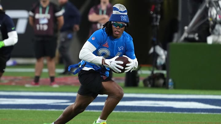 NFC running back Jahmyr Gibbs of the Detroit Lions (26).