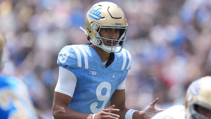 UCLA Bruins quarterback Nico Iamaleava during the spring game at Rose Bowl UCLA Bruins quarterback Nico Iamaleava during the spring game at Rose Bowl