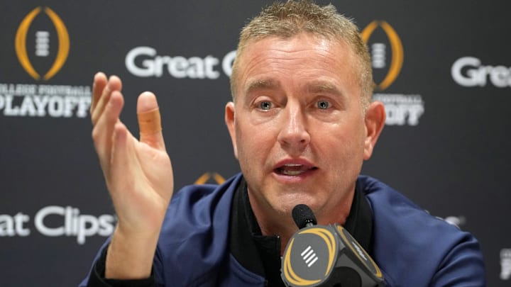 Jan 18, 2025; Atlanta, GA, USA; Kirk Herbstreit talks to the media during 2025 CFP National Championship Media Day at Georgia World Congress Center, Building A. Mandatory Credit: Kirby Lee-Imagn Images Jan 18, 2025; Atlanta, GA, USA; Kirk Herbstreit talks to the media during 2025 CFP National Championship Media Day at Georgia World Congress Center, Building A. Mandatory Credit: Kirby Lee-Imagn Images