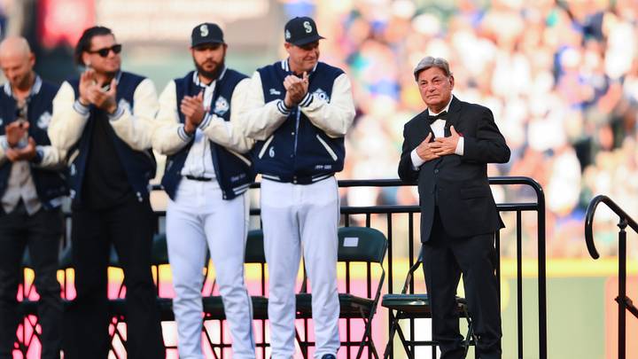 Aug 8, 2026; Seattle, Washington, USA; Seattle Mariners broadcaster Rick Rizzs gets emotional after being elected into the Seattle Mariners Hall of Fame during the Seattle Mariners 50 Seasons Celebration Ceremony before the game between the Seattle Mariners and the Tampa Bay Rays at T-Mobile Park. Mandatory Credit: Steven Bisig-Imagn Images Aug 8, 2026; Seattle, Washington, USA; Seattle Mariners broadcaster Rick Rizzs gets emotional after being elected into the Seattle Mariners Hall of Fame during the Seattle Mariners 50 Seasons Celebration Ceremony before the game between the Seattle Mariners and the Tampa Bay Rays at T-Mobile Park. Mandatory Credit: Steven Bisig-Imagn Images