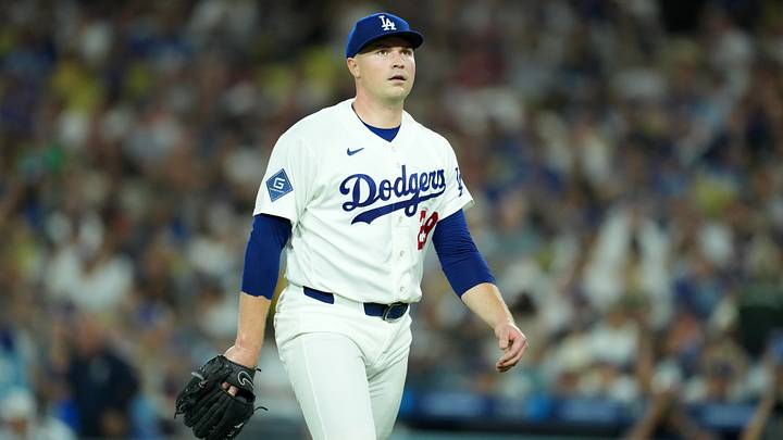 Aug 10, 2026; Los Angeles, California, USA; Los Angeles Dodgers pitcher Tarik Skubal (29) reacts at the end of the firth inning against the Kansas City Royals at Dodger Stadium. Mandatory Credit: Kirby Lee-Imagn Images Aug 10, 2026; Los Angeles, California, USA; Los Angeles Dodgers pitcher Tarik Skubal (29) reacts at the end of the firth inning against the Kansas City Royals at Dodger Stadium. Mandatory Credit: Kirby Lee-Imagn Images