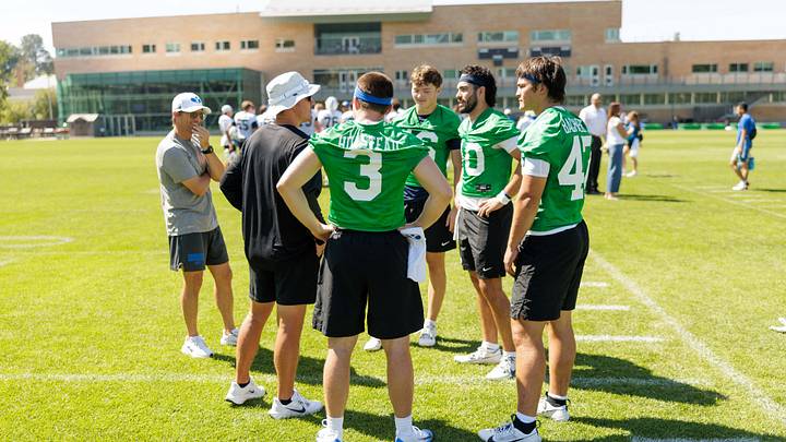 BYU quarterbacks at Fall Camp