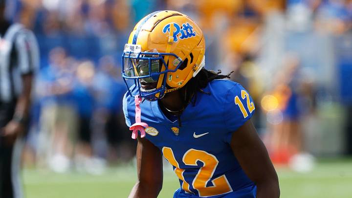 Sep 2, 2023; Pittsburgh, Pennsylvania, USA; Pittsburgh Panthers defensive back M.J. Devonshire (12) Sep 2, 2023; Pittsburgh, Pennsylvania, USA; Pittsburgh Panthers defensive back M.J. Devonshire (12)