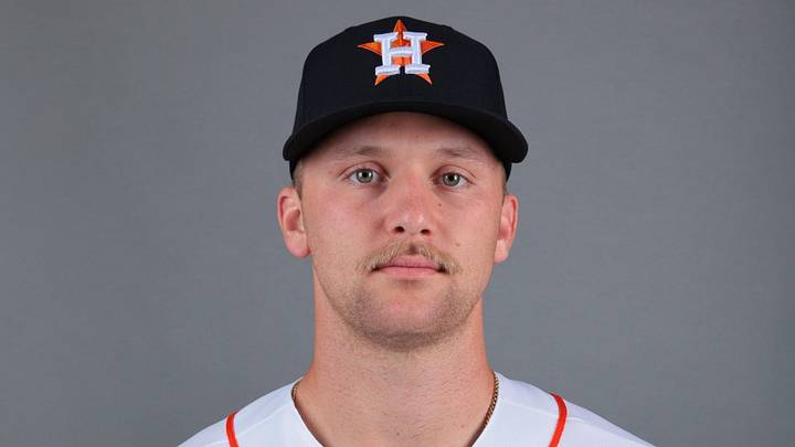 Feb 18, 2026; West Palm Beach, FL, USA; Houston Astros infielder Walker Janek (84) poses for a photo during media day at CACTI Park of the Palm Beaches.  Mandatory Credit: Sam Navarro-Imagn Images