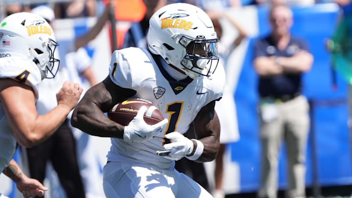 Toledo’s Chip Trayanum ran with the ball against Kentucky Saturday afternoon at Kroger Field.
August 30, 2025