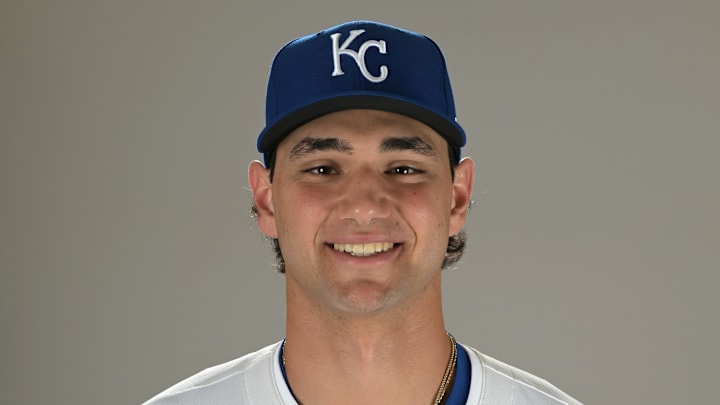  Kansas City Royals Jac Caglianone poses for a photo during media day. 