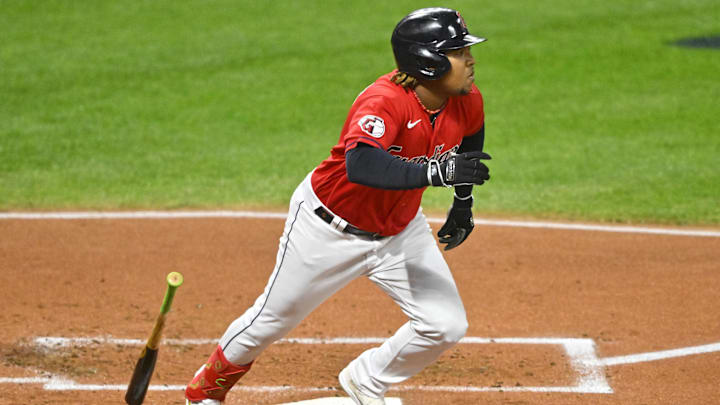 Cleveland Guardians third baseman Jose Ramirez (11) 
