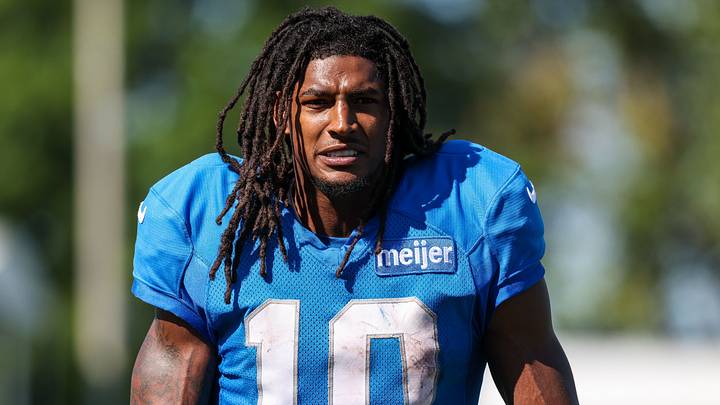 Detroit Lions running back Isiah Pacheco Detroit Lions running back Isiah Pacheco