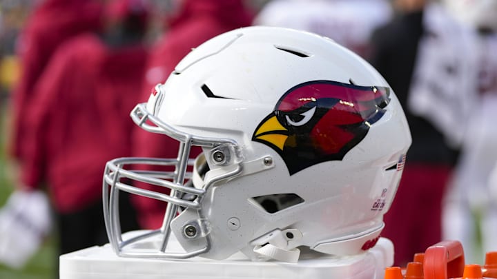 Oct 13, 2024; Green Bay, Wisconsin, USA; General view of an Arizona Cardinals helmet during the game against the Green Bay Packers at Lambeau Field. Mandatory Credit: Jeff Hanisch-Imagn Images Oct 13, 2024; Green Bay, Wisconsin, USA; General view of an Arizona Cardinals helmet during the game against the Green Bay Packers at Lambeau Field. Mandatory Credit: Jeff Hanisch-Imagn Images