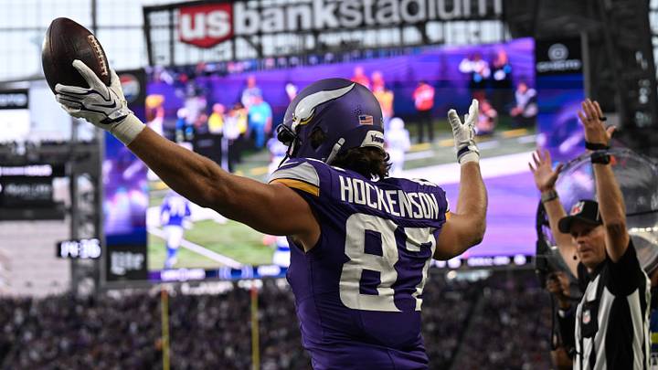 Bet on T.J. Hockenson to score a touchdown against the Detroit Lions in Week 8. Bet on T.J. Hockenson to score a touchdown against the Detroit Lions in Week 8.