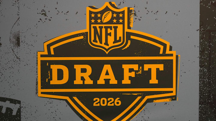 Feb 6, 2026; San Francisco, CA, USA; The 2026 NFL Draft logo at the Super Bowl LX Experience at the Moscone Center. Mandatory Credit: Kirby Lee-Imagn Images Feb 6, 2026; San Francisco, CA, USA; The 2026 NFL Draft logo at the Super Bowl LX Experience at the Moscone Center. Mandatory Credit: Kirby Lee-Imagn Images