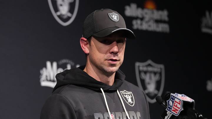 Sep 13, 2026; Paradise, Nevada, USA; Las Vegas Raiders head coach Klint Kubiak speaks with the media after the game against the Miami Dolphins at Allegiant Stadium. Mandatory Credit: Kirby Lee-Imagn Images Sep 13, 2026; Paradise, Nevada, USA; Las Vegas Raiders head coach Klint Kubiak speaks with the media after the game against the Miami Dolphins at Allegiant Stadium. Mandatory Credit: Kirby Lee-Imagn Images