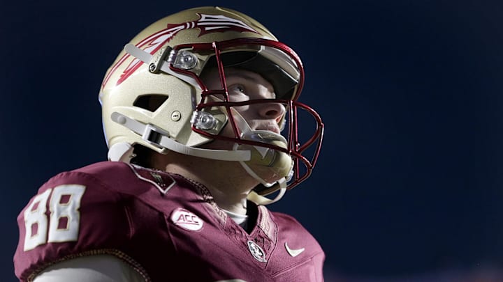 Nov 30, 2024; Tallahassee, Florida, USA; Florida State Seminoles kicker Ryan Fitzgerald (88) before a game against the Florida Gators at Doak S. Campbell Stadium. Mandatory Credit: Melina Myers-Imagn Images Nov 30, 2024; Tallahassee, Florida, USA; Florida State Seminoles kicker Ryan Fitzgerald (88) before a game against the Florida Gators at Doak S. Campbell Stadium. Mandatory Credit: Melina Myers-Imagn Images