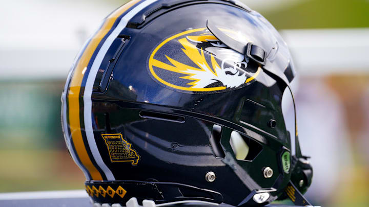 Sep 14, 2024; Columbia, Missouri, USA; A general view of a Missouri Tigers helmet against the Boston College Eagles during the first half at Faurot Field at Memorial Stadium. Mandatory Credit: Denny Medley-Imagn Images Sep 14, 2024; Columbia, Missouri, USA; A general view of a Missouri Tigers helmet against the Boston College Eagles during the first half at Faurot Field at Memorial Stadium. Mandatory Credit: Denny Medley-Imagn Images