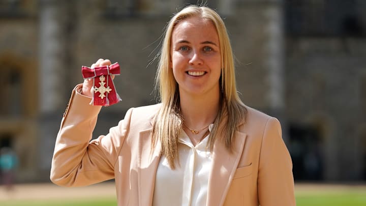 Beth Mead spoke at Windsor Castle upon receiving her MBE Beth Mead spoke at Windsor Castle upon receiving her MBE