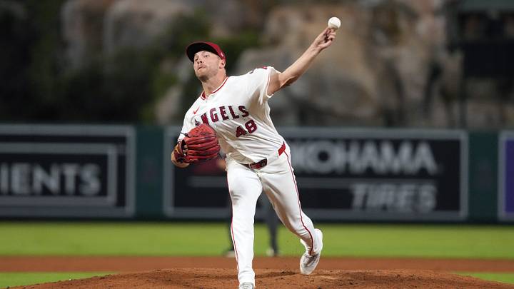 Sep 14, 2026; Anaheim, California, USA; Los Angeles Angels pitcher Reid Detmers (48) throws against the Seattle Mariners at Angel Stadium. Mandatory Credit: Kirby Lee-Imagn Images Sep 14, 2026; Anaheim, California, USA; Los Angeles Angels pitcher Reid Detmers (48) throws against the Seattle Mariners at Angel Stadium. Mandatory Credit: Kirby Lee-Imagn Images