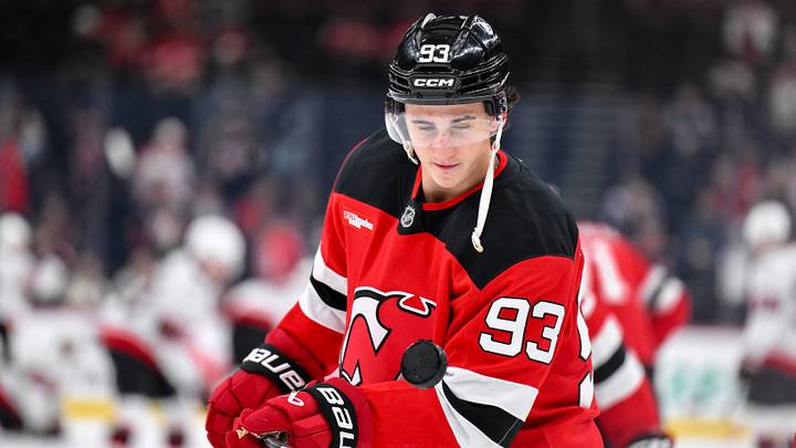 New Jersey Devils center Amadeus Lombardi (93) warms up before a game against the Ottawa Senators at Prudential Center: John Jones-Imagn Images New Jersey Devils center Amadeus Lombardi (93) warms up before a game against the Ottawa Senators at Prudential Center: John Jones-Imagn Images