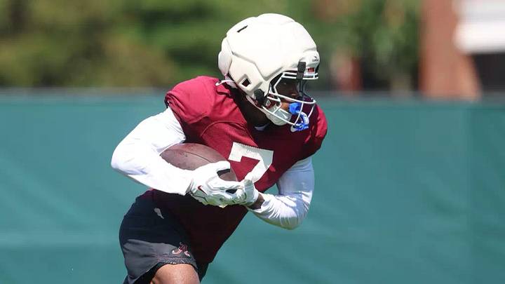 9/1/26 MFB ESU Week Practice Alabama Wide Receiver Rico Scott (7) Photo by Kent Gidley 9/1/26 MFB ESU Week Practice Alabama Wide Receiver Rico Scott (7) Photo by Kent Gidley