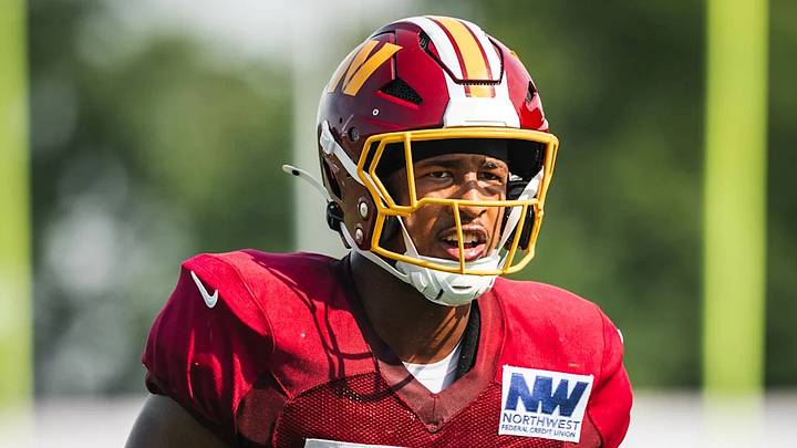 Washington Commanders rookie linebacker Sonny Styles works during practice as he prepares for an expanded role in the defense entering the 2026 regular season.