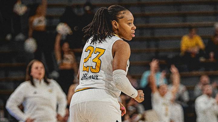 Hayleigh Breland (#23) looks on for the Southern Miss Lady Eagles.