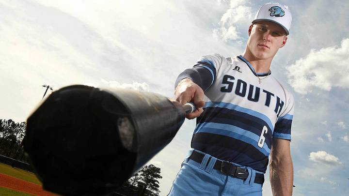 South Brunswick's Walker Jenkins, Feb. 8, 2023, at South Brunswick's baseball field in Southport, N.C.Wlm Walker1 South Brunswick's Walker Jenkins, Feb. 8, 2023, at South Brunswick's baseball field in Southport, N.C.Wlm Walker1