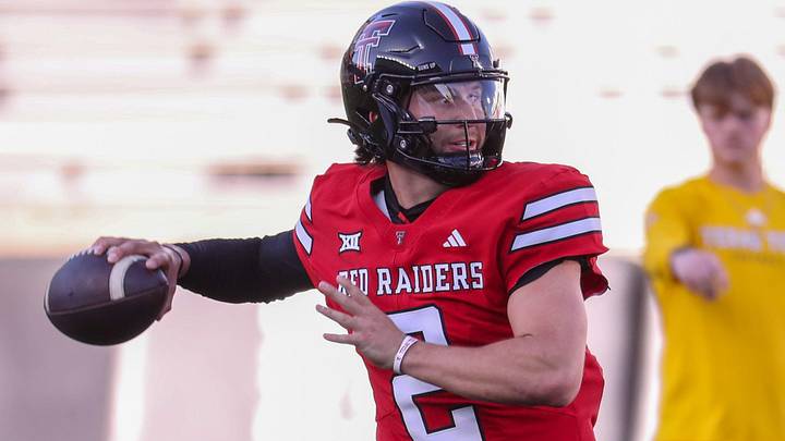 Brendan Sorsby looks to throw during the Texas Tech football team's spring game, Friday, April 17, 2026, at Jones AT&T Stadium. Brendan Sorsby looks to throw during the Texas Tech football team's spring game, Friday, April 17, 2026, at Jones AT&T Stadium.