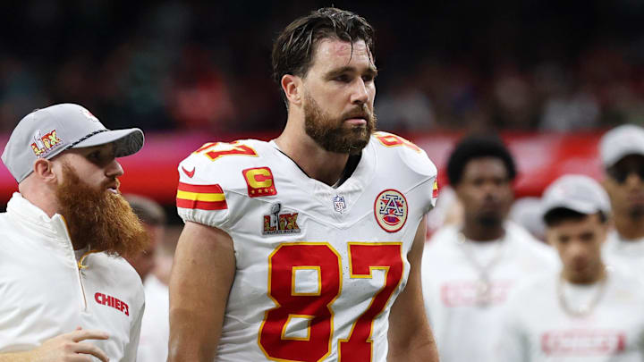 Travis Kelce now has the most career catches in Super Bowl history. Travis Kelce now has the most career catches in Super Bowl history.