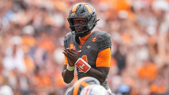Tennessee quarterback Faizon Brandon (11) looks up before a snap during a college football game between Tennessee and Auburn at Neyland Stadium in Knoxville, Tenn., on Oct. 3, 2026. Tennessee quarterback Faizon Brandon (11) looks up before a snap during a college football game between Tennessee and Auburn at Neyland Stadium in Knoxville, Tenn., on Oct. 3, 2026.