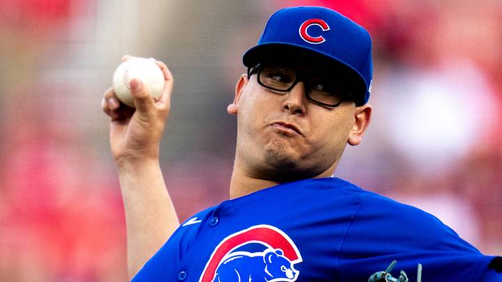 Chicago Cubs pitcher Javier Assad (72) delivers a pitch in the first inning of the MLB game between the Cincinnati Reds and the Chicago Cubs at Great American Ball Park in Cincinnati on Thursday, June 6, 2024. Chicago Cubs pitcher Javier Assad (72) delivers a pitch in the first inning of the MLB game between the Cincinnati Reds and the Chicago Cubs at Great American Ball Park in Cincinnati on Thursday, June 6, 2024.