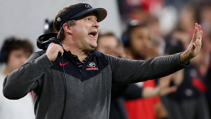 Georgia coach Kirby Smart on the sideline during the first half of the NCAA College Football National Championship game between TCU and Georgia on Monday, Jan. 9, 2023, in Inglewood, Calif. Georgia coach Kirby Smart on the sideline during the first half of the NCAA College Football National Championship game between TCU and Georgia on Monday, Jan. 9, 2023, in Inglewood, Calif.