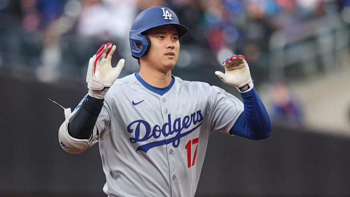 May 25, 2025; New York City, New York, USA; Los Angeles Dodgers designated hitter Shohei Ohtani (17) rounds the bases after a solo home run during the first inning against the New York Mets at Citi Field. Mandatory Credit: Vincent Carchietta-Imagn Images May 25, 2025; New York City, New York, USA; Los Angeles Dodgers designated hitter Shohei Ohtani (17) rounds the bases after a solo home run during the first inning against the New York Mets at Citi Field. Mandatory Credit: Vincent Carchietta-Imagn Images