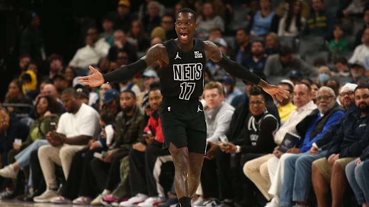 Dec 13, 2024; Memphis, Tennessee, USA; Brooklyn Nets guard Dennis Schroder (17) reacts during the first quarter against the Memphis Grizzlies at FedExForum. Mandatory Credit: Petre Thomas-Imagn Images Dec 13, 2024; Memphis, Tennessee, USA; Brooklyn Nets guard Dennis Schroder (17) reacts during the first quarter against the Memphis Grizzlies at FedExForum. Mandatory Credit: Petre Thomas-Imagn Images
