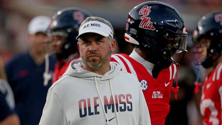 Mississippi Rebels Head Coach Pete Golding looks on during warm ups prior to the game against the Charlotte 49ers at Vaught-Hemingway Stadium. Mandatory Credit: Petre Thomas-Imagn Images Mississippi Rebels Head Coach Pete Golding looks on during warm ups prior to the game against the Charlotte 49ers at Vaught-Hemingway Stadium. Mandatory Credit: Petre Thomas-Imagn Images