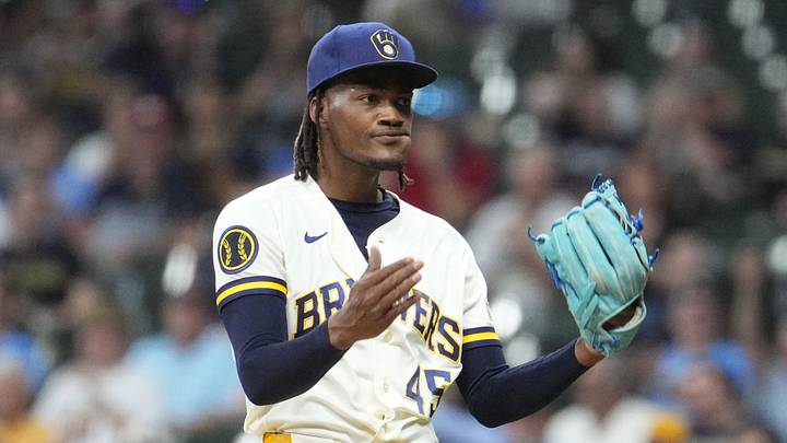 May 26, 2026; Milwaukee, Wisconsin, USA; Milwaukee Brewers pitcher Abner Uribe (45) celebrates the final out of in the eighth inning against the St. Louis Cardinals at American Family Field. Mandatory Credit: Michael McLoone-Imagn Images May 26, 2026; Milwaukee, Wisconsin, USA; Milwaukee Brewers pitcher Abner Uribe (45) celebrates the final out of in the eighth inning against the St. Louis Cardinals at American Family Field. Mandatory Credit: Michael McLoone-Imagn Images