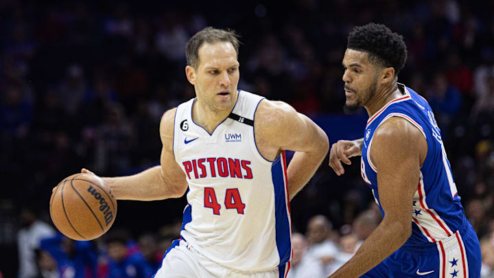 Dec 21, 2022; Philadelphia, Pennsylvania, USA; Detroit Pistons forward Bojan Bogdanovic (44)