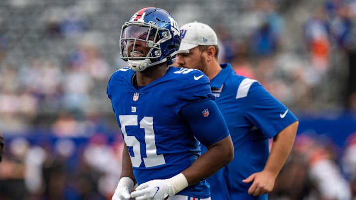 New York Giants linebacker Azeez Ojulari New York Giants linebacker Azeez Ojulari