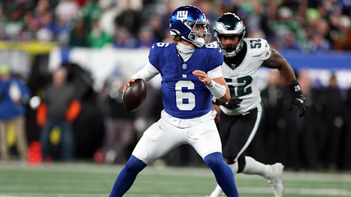 Jaxson Dart has already beaten the Eagles once in his young career. Don't bet against him doing it again on Sunday. Jaxson Dart has already beaten the Eagles once in his young career. Don't bet against him doing it again on Sunday.