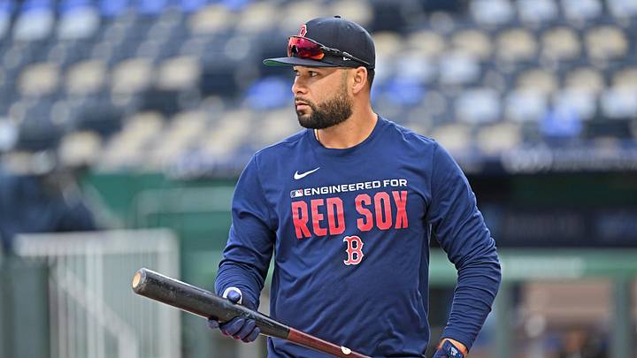 May 19, 2026; Kansas City, Missouri, USA;  Boston Red Sox shortstop Isiah Kiner-Falefa (2) looks on during batting practice before a game against the Kansas City Royals at Kauffman Stadium. Mandatory Credit: Peter Aiken-Imagn Images