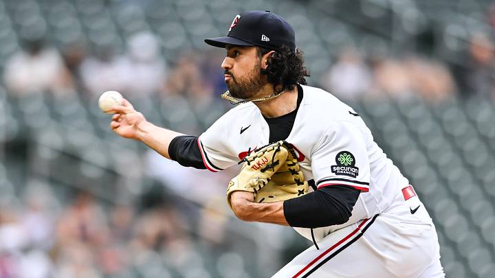 Jun 7, 2026; Minneapolis, Minnesota, USA; Minnesota Twins pitcher Justin Lawrence (31) throws a pitch against the Kansas City Royals during the ninth inning at Target Field. Mandatory Credit: Jeffrey Becker-Imagn Images