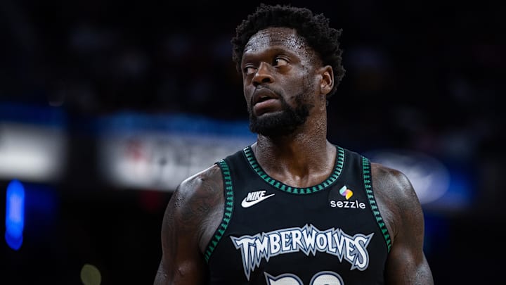 Apr 7, 2026; Indianapolis, Indiana, USA; Minnesota Timberwolves forward Julius Randle (30) looks on in the second half against the Indiana Pacers at Gainbridge Fieldhouse. Mandatory Credit: Trevor Ruszkowski-Imagn Images Apr 7, 2026; Indianapolis, Indiana, USA; Minnesota Timberwolves forward Julius Randle (30) looks on in the second half against the Indiana Pacers at Gainbridge Fieldhouse. Mandatory Credit: Trevor Ruszkowski-Imagn Images