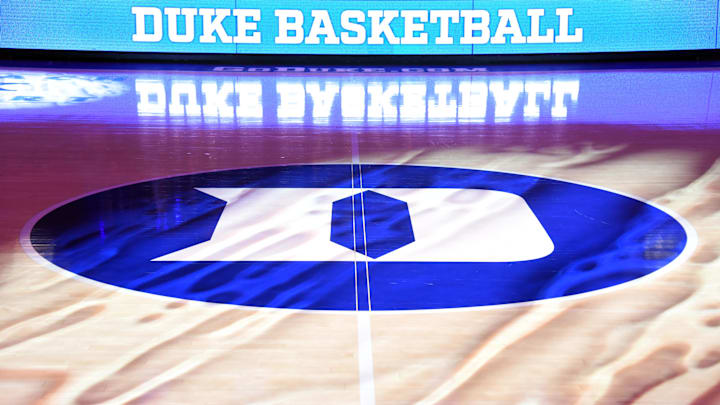 Oct 15, 2021; Durham, NC, USA;  A general view of the court prior to Countdown to Craziness at Cameron Indoor Stadium. Mandatory Credit: Rob Kinnan-Imagn Images