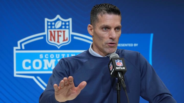 Feb 27, 2025; Indianapolis, IN, USA; Houston Texans general manager Nick Caserio speaks during the 2025 NFL Scouting Combine at the Indiana Convention Center. Mandatory Credit: Kirby Lee-Imagn Images Feb 27, 2025; Indianapolis, IN, USA; Houston Texans general manager Nick Caserio speaks during the 2025 NFL Scouting Combine at the Indiana Convention Center. Mandatory Credit: Kirby Lee-Imagn Images