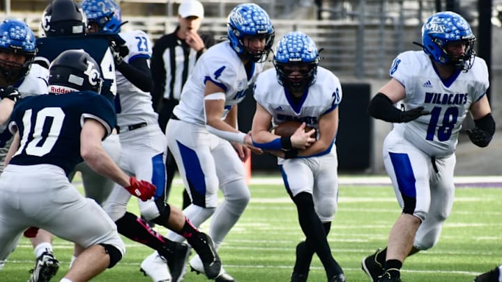 Behind its power rushing attack, second-seeded Wilbur-Creston-Keller upended No. 1 seed Liberty Christian, 42-34, to win its first WIAA 1B title at Husky Stadium.