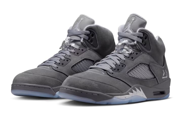 jordan 5 wolf grey on feet