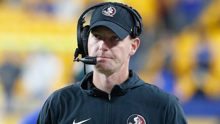 Nov 4, 2023; Pittsburgh, Pennsylvania, USA; Florida State Seminoles senior offensive analyst of quarterbacks Austin Tucker looks on against the Pittsburgh Panthers during the fourth quarter at Acrisure Stadium. Mandatory Credit: Charles LeClaire-USA TODAY Sports Nov 4, 2023; Pittsburgh, Pennsylvania, USA; Florida State Seminoles senior offensive analyst of quarterbacks Austin Tucker looks on against the Pittsburgh Panthers during the fourth quarter at Acrisure Stadium. Mandatory Credit: Charles LeClaire-USA TODAY Sports