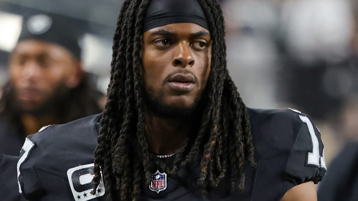 Davante Adams during the Las Vegas Raiders eventual loss to the Pittsburgh Steelers in 2023.