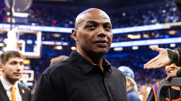 Nov 21, 2025; Phoenix, Arizona, USA; Phoenix Suns former player Charles Barkley in attendance against the Minnesota Timberwolves during an NBA Cup game at Mortgage Matchup Center. Mandatory Credit: Mark J. Rebilas-Imagn Images Nov 21, 2025; Phoenix, Arizona, USA; Phoenix Suns former player Charles Barkley in attendance against the Minnesota Timberwolves during an NBA Cup game at Mortgage Matchup Center. Mandatory Credit: Mark J. Rebilas-Imagn Images